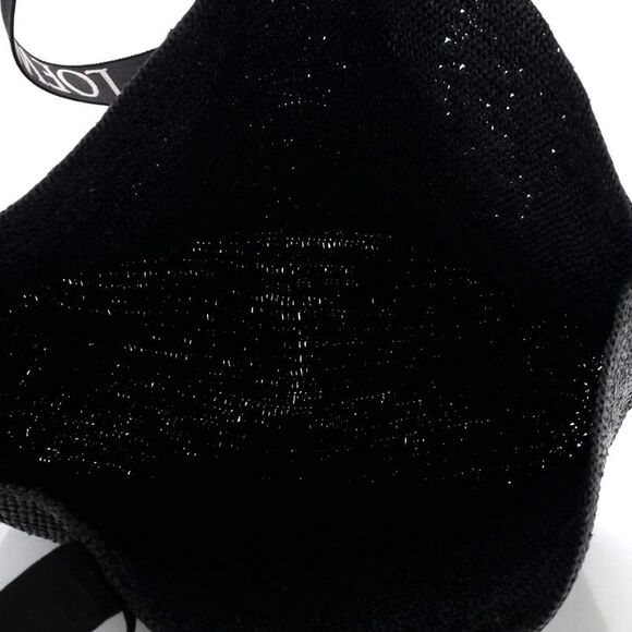 Loewe Fold Logo Strap Tote Raffia Large Black - Picture 5 of 6